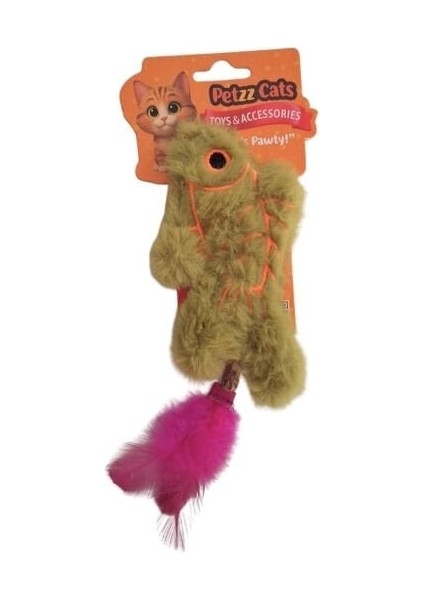 Petzzcats Fish Matatabi ve Çıngırak Sesli Peluş Kedi Oyuncağı Yeşil 20X8 cm