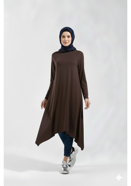 1220_ASIMETRIK Kesim Plistre Tesettür Tunik