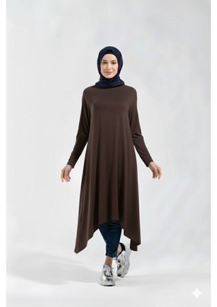 1220_ASIMETRIK Kesim Plistre Tesettür Tunik fiyatları