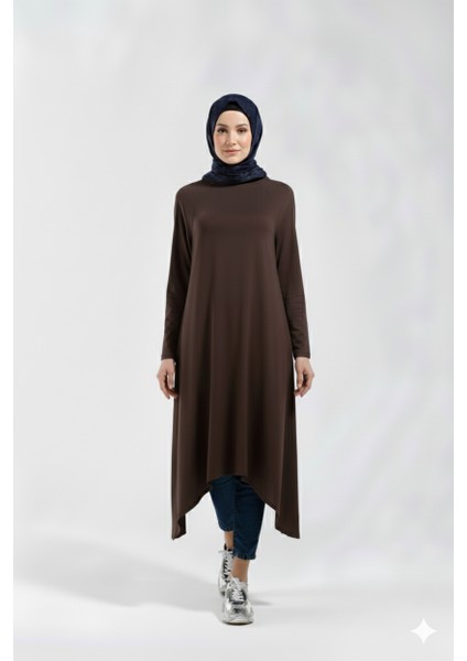 1220_ASIMETRIK Kesim Plistre Tesettür Tunik modelleri