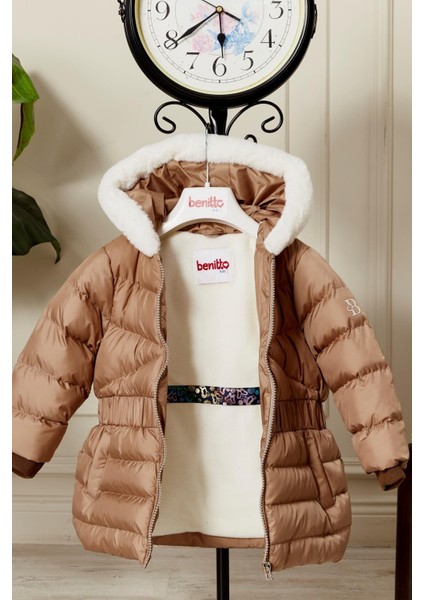 Kız Bebek Kapüşonlu Kışlık Mont 51333 fırsatları