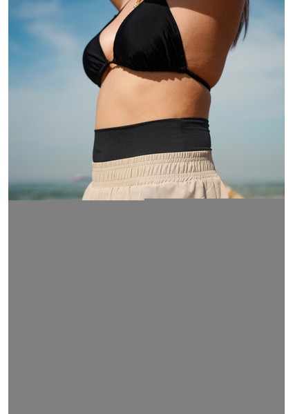 Kadın Havuz Deniz Şortu Lazerli - Içden Taytlı Ekstra Bel ve Göbek Korseli fiyatları