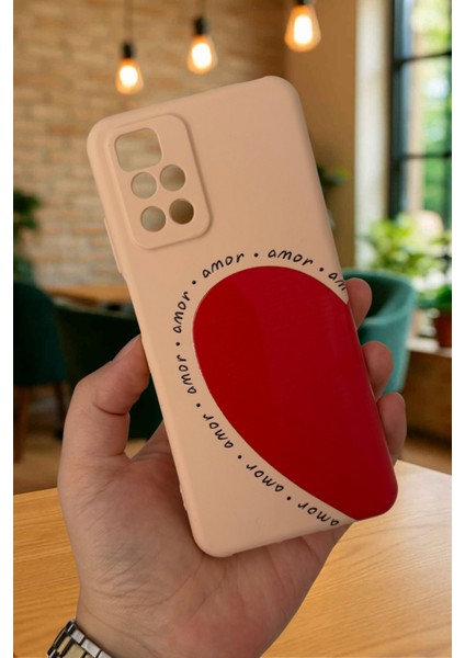 Xiaomi Redmi 10 2022 Amor Kalp Silikon Darbe Emici Klasik Korumalı Rubber Kılıf