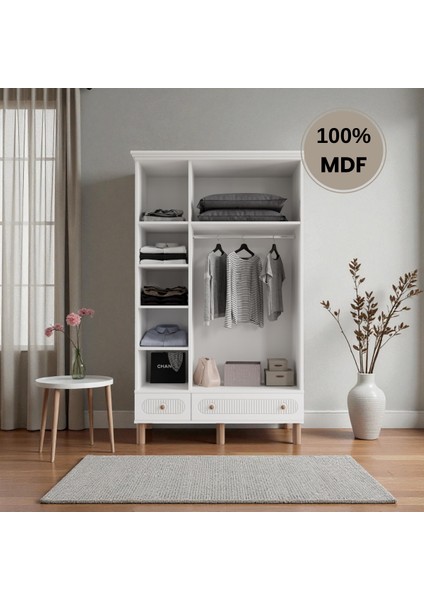 Sooho 3 Kapaklı Aynalı Çekmeceli Mdf Gardırop fiyatları