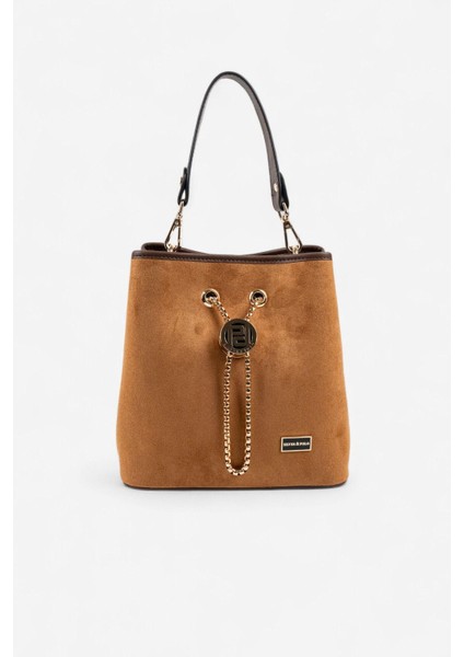 SP967 Kadın Çapraz Çanta Süet Taba-Kahve