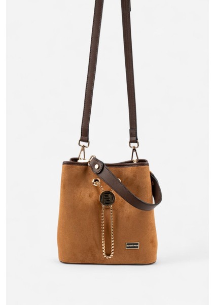 SP967 Kadın Çapraz Çanta Süet Taba-Kahve