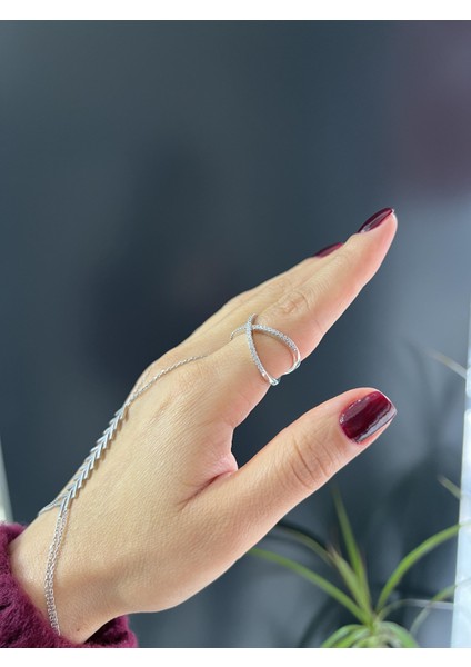 Küçük Çapraz Taşlı Gümüş Yüzük fiyatları