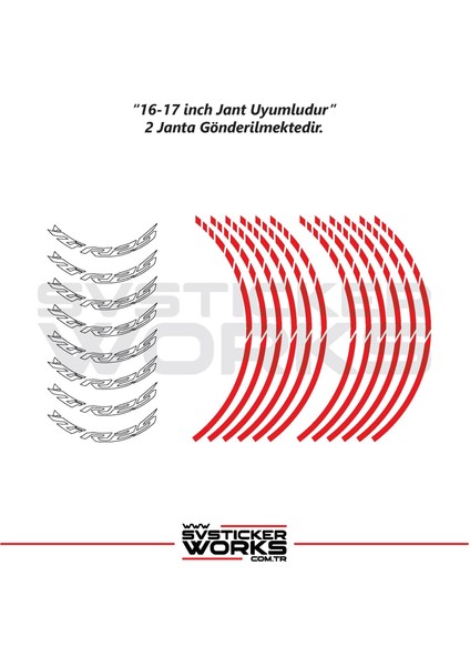 Yamaha YZF-R25 Jant Sticker Dış ve Iç Set Sticker Jant Şeridi modelleri
