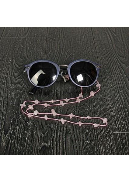 Pembe Kuvars Taşlı Gözlük Askısı – Doğal Taş Gözlük Ipi modelleri