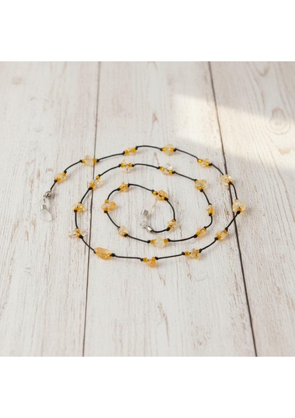 Sitrin Taşlı Gözlük Askısı – Doğal Taş Gözlük Ipi