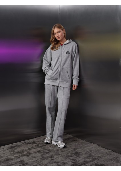 Kadın Nakış Detay Fermuarlı Sweat Takım indirimleri