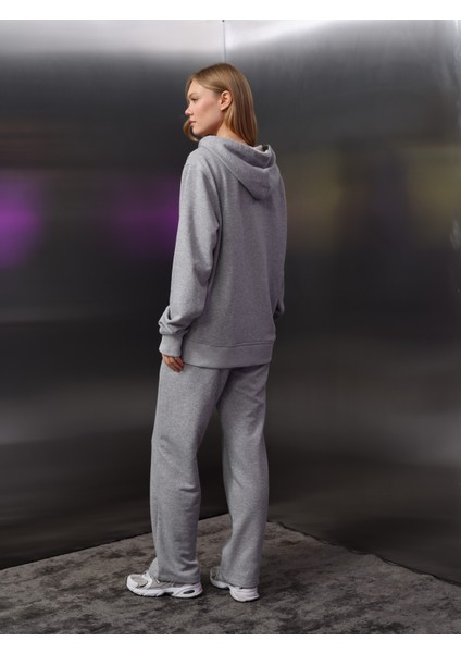 Kadın Nakış Detay Fermuarlı Sweat Takım