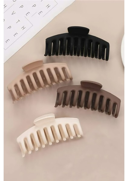 Kadın 4'lü Coffee XL Mandal Toka Seti Modal Kumaş Dayanıklı ve Yumuşak