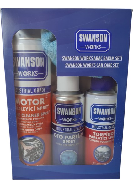 - Swanson Works - 3'lü Araç Bakım Seti - Motor Temizleyici - Oto Parfüm - Torpido Parlatıcı fiyatları