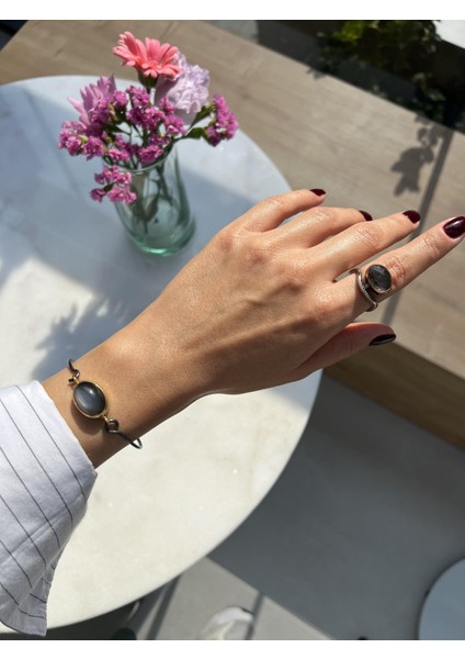 Rutilli Kuvars Taşlı El Işi Tasarım Yüzük