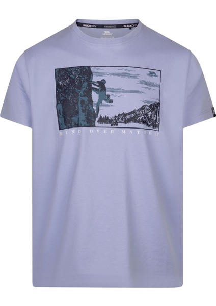 Trodon - Casual Printed Tshirt Erkek Mavi Tişört