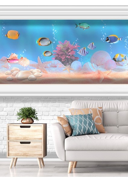 Duvar Akvaryumu Desenli Isı ve Ses Yalıtımlı Sağlıklı Tekstil Duvar Kağıdı fiyatları