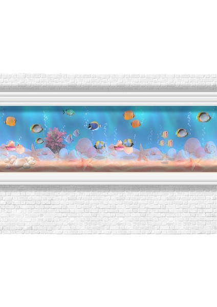 Duvar Akvaryumu Desenli Isı ve Ses Yalıtımlı Sağlıklı Tekstil Duvar Kağıdı modelleri