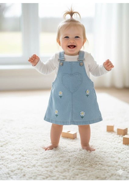 Laura Baby Papatyalı Kız Bebek Çocuk Sevimli Elbise