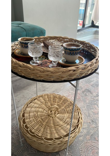 Bambu Rattan Iki Katlı Komidin-Sehpa fiyatları