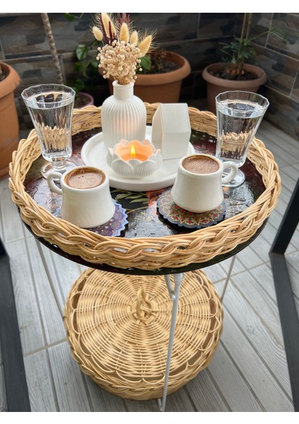 Bambu Rattan Iki Katlı Komidin-Sehpa indirimleri