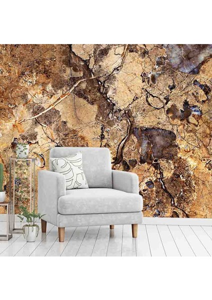 Duvar Kağıdı Çatlak Mermer Desenli Yırtılmaz Tekstil Duvar Kağıdı