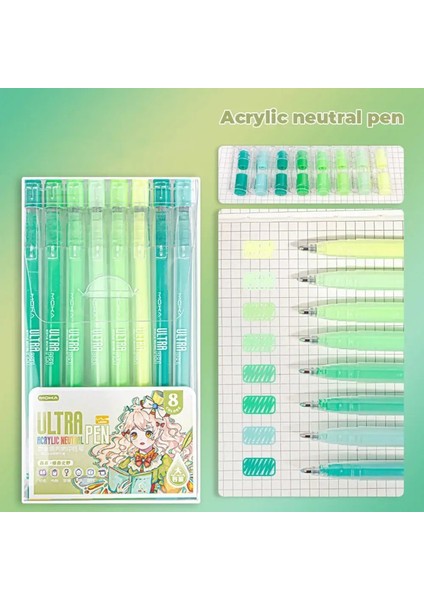 8 Molors/set Dıy Scrapbooking Akrilik Nötr Kalem Hızlı Kurutma Büyük Kapasiteli Renk Suluboya Kalem Yazma Araçları Çizim Boyama Renk: 04 (Yurt Dışından)