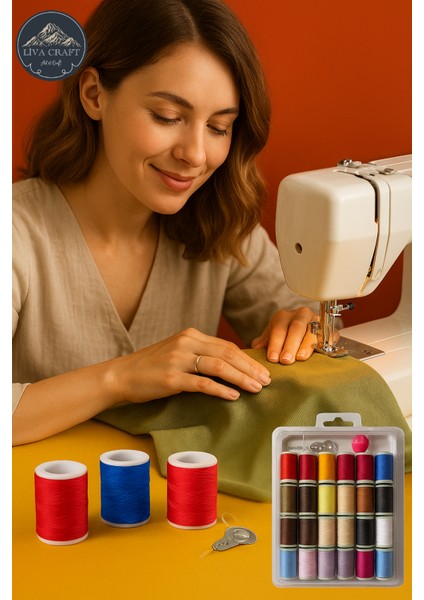 Dikiş Seti 24 Renkli – Iğne, Yüksük ve Iplik Geçirici ile modelleri