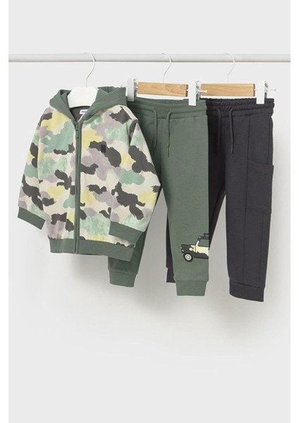 Erkek Çocuk 1-4 Yaş Üçlü Eşofman Takımı Yeşil