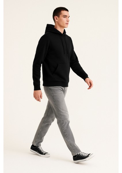 Üç Iplik Kapüşonlu Kanguru Cepli Sweatshirt Hoodie indirimleri