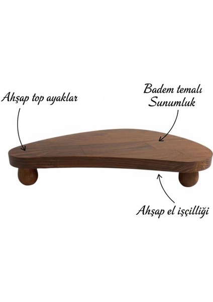 Doğal Kayın Ağacı Badem Formlu Top Ayaklı Ahşap Sunumluk – Kahvaltı ve Dekoratif Servis Standı modelleri