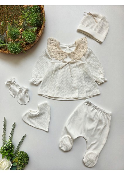 %100 Pamuk Kız Bebek Yenidoğan 5 Parça Hastane Çıkış Seti fiyatları