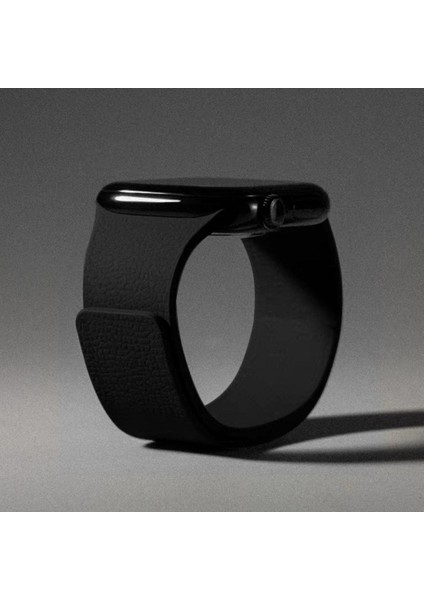 Apple Watch Series 11/10(42MM)/9/8/7/SE3/SE2/SE Uyumlu 38/40/41MM Deri Görünümlü Yumuşak Dokulu Manyetik Mıknatıslı Kordon