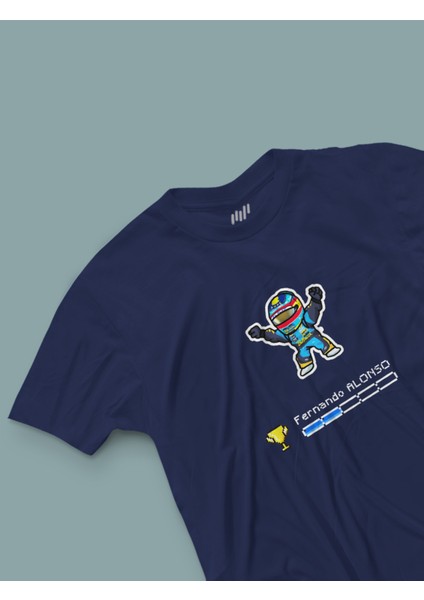 Fernando Alonso Pixel Art Lacivert T-Shirt fiyatları