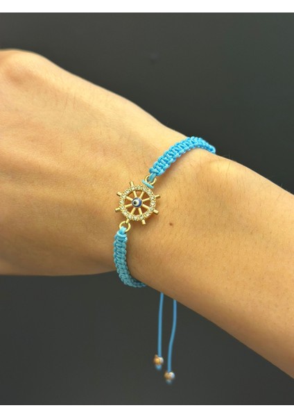 Zirkon Taşlı Denizci Dümen Makrome Ip Bileklik fiyatları