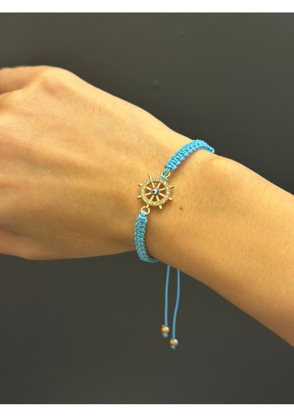 Zirkon Taşlı Denizci Dümen Makrome Ip Bileklik fırsatları