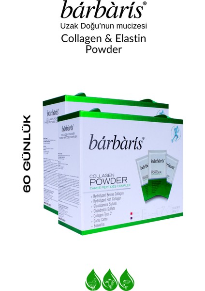 Kolajen Tozu Üç Peptit Kompleksi 30 Saşe Gluten ve Şeker İçermez