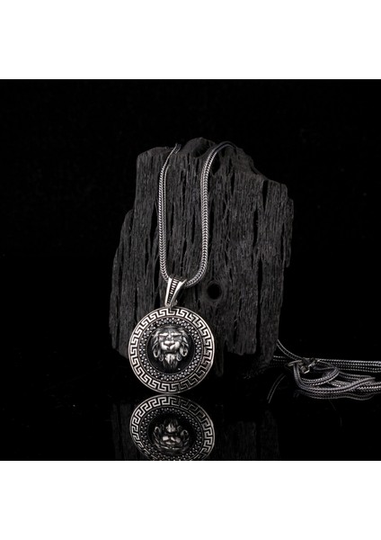 925 Ayar Gümüş Mikro Taşlı Aslan Motifli Kolye indirimleri