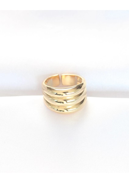 Bfs Gold Renk Ayarlanabilir Çizgili Bombe Yüzük fiyatları