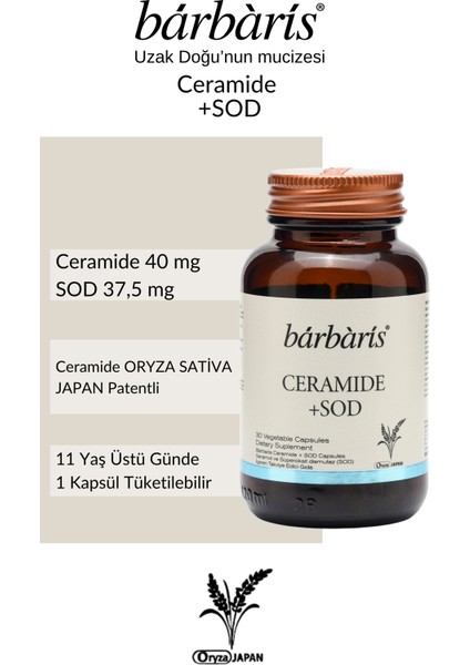 Ceramıde + Sod 30 Kapsül 40MG Japon Seramid Cilde Parlaklık- Sıkılaşma- Ton Eşitliği -Nem fiyatları