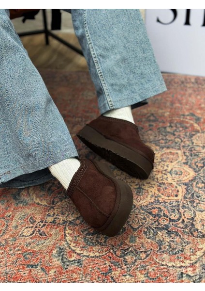 Yula Içi Kürklü Işleme Detaylı Acı Kahve Süet Kadın Bot indirimleri