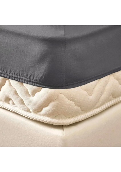 Soft Penye Çift Kişilik Lastikli Çarşaf - Antrasit - 160X200 cm fiyatları