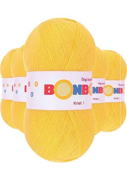 5 Adet Kristal El Örgü Lif Ipi Sarı 98217