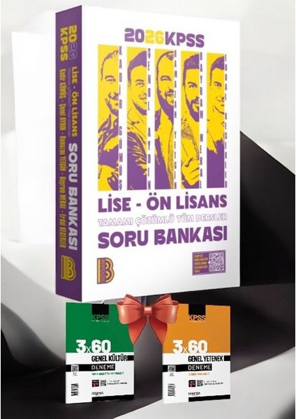 2026 Lise- Ön Lisans Tamamı Çözümlü Tüm Dersler Soru Bankası-Kpss Deneme Hediye