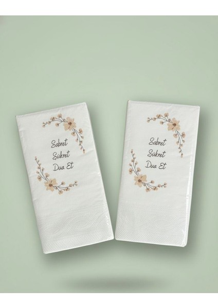 Sabret, Şükret, Dua Et Baskılı Peçete – 25X33 cm | 30’lu Paket fiyatları