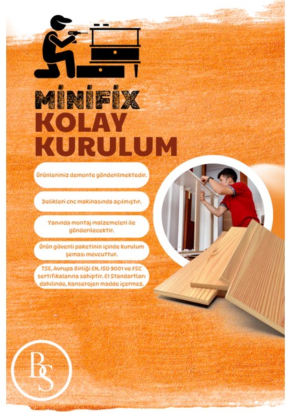 Komodin,raflı Komodin,kitap Köşesi,portatif Minifix Kurulum indirimleri