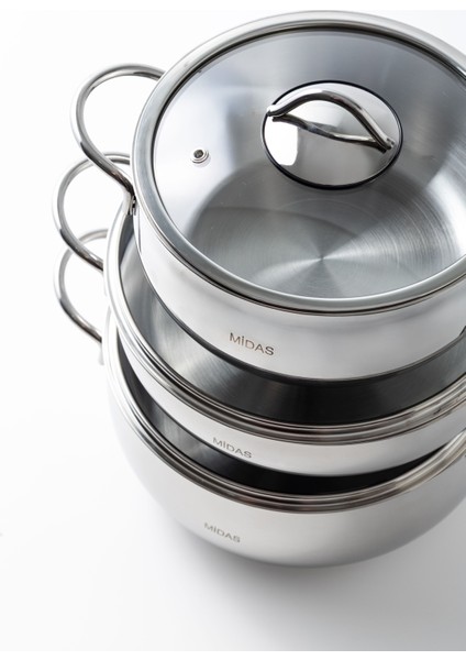 Indüksiyon Tabanlı 10 Parça Çelik Tencere Seti fırsatları