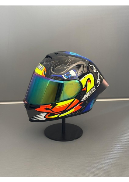 WS-202 Güneş Vizörlü Çene Açılır Kask (Renkli Vizörlü) B1