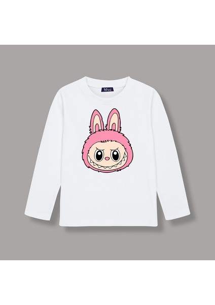 Labubu Uzun Kollu Baskılı Unisex Çocuk Tişört (4-13 Yaş)