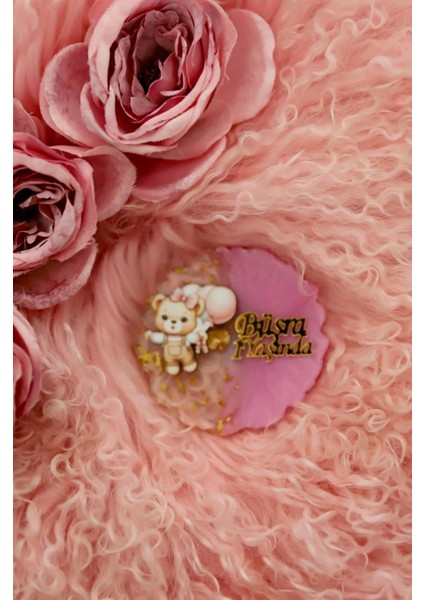 Pembe Balon ve Ayıcık Figürlü Kişiye Özel Kız Çocuk Doğum Günü Epoksi Magnet 20ADET fırsatları